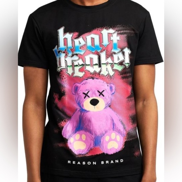 Reason Other - Reason Unisex Heart Breaker Bling Rhinestone Teddy Bear T- Shirt XL